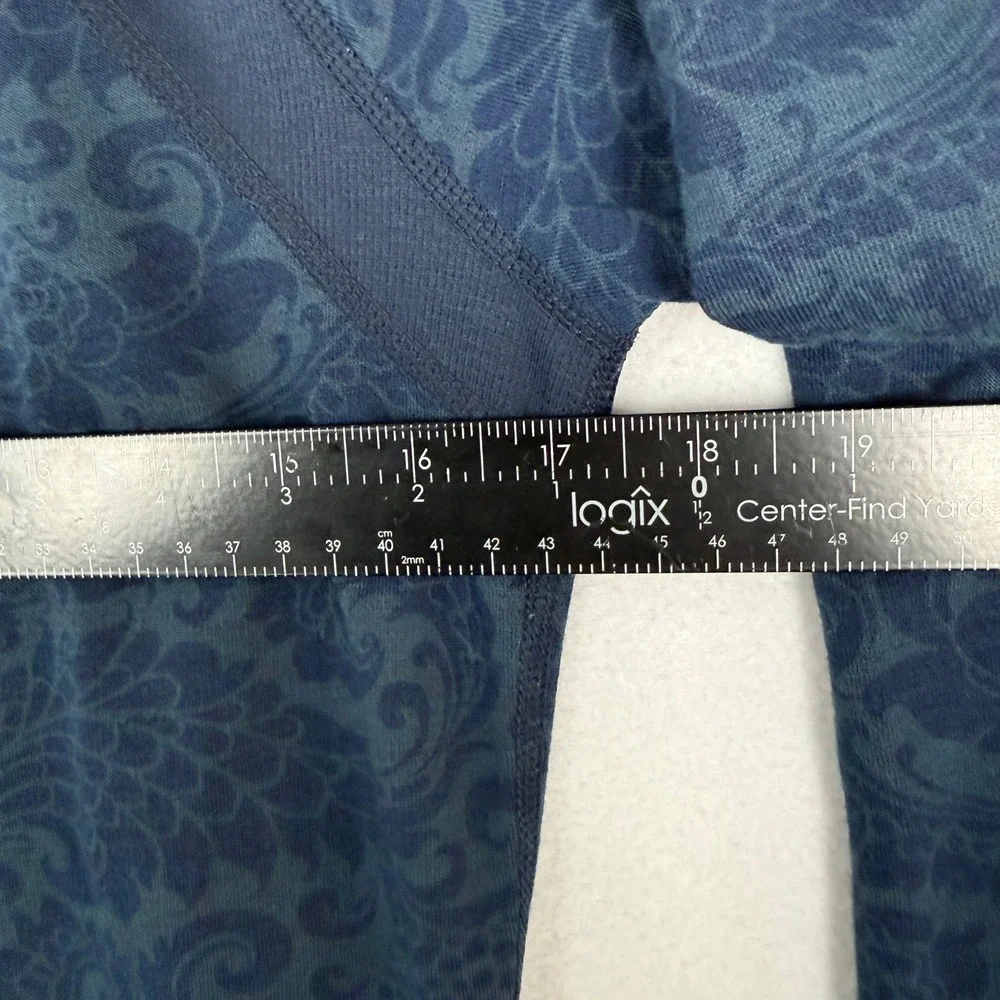 The North Face Wool Blend Pullover Womens M Blue Floral‎ 1/4 Snap Lightweight - Picture 8 of 9